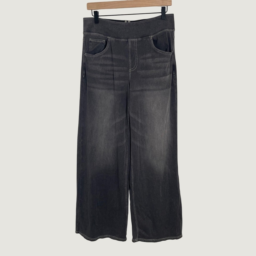 Halara Wide Leg Jeans Womens L Tall Gray Denim High Rise Baggy Casual Y2K